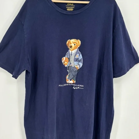 Polo by Ralph Lauren polo Bear graphic Tee shirt football XL Tall preppy - Picture 2 of 8